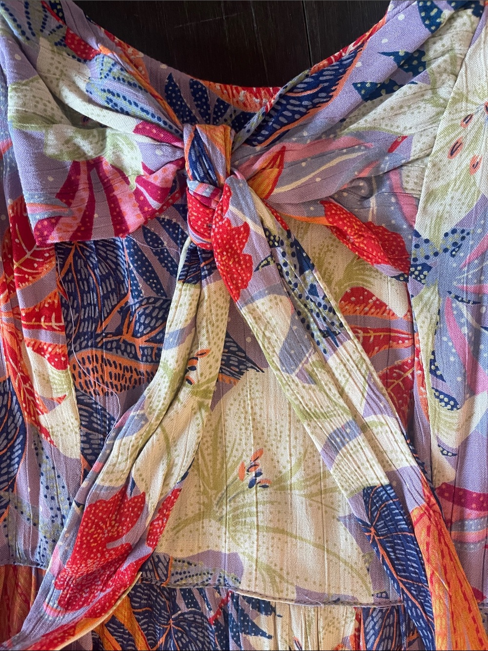 Angie Floral Maxi Dress in Orange, Blue, Yellow, Pink -flowy - tiered - -lined. - Picture 4 of 10